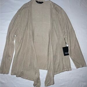 NWT Soft Girl Simply Vera Vera Wang Open-Knit Pointelle Crochet Cardigan Size L